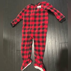 Carters Buffalo Plaid 3T Fleece Zip Onsie